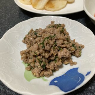 ひき肉と大葉の味噌炒め